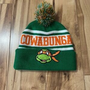 Teenage Mutant Ninja Turtles 2014 Cowabunga Pom Beanie Michaelangelo TMNT Hat